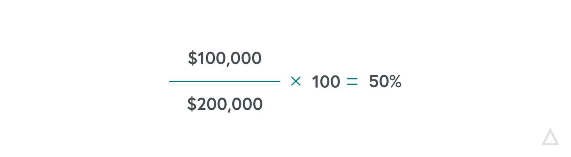 Loan-to-value equation with example numbers