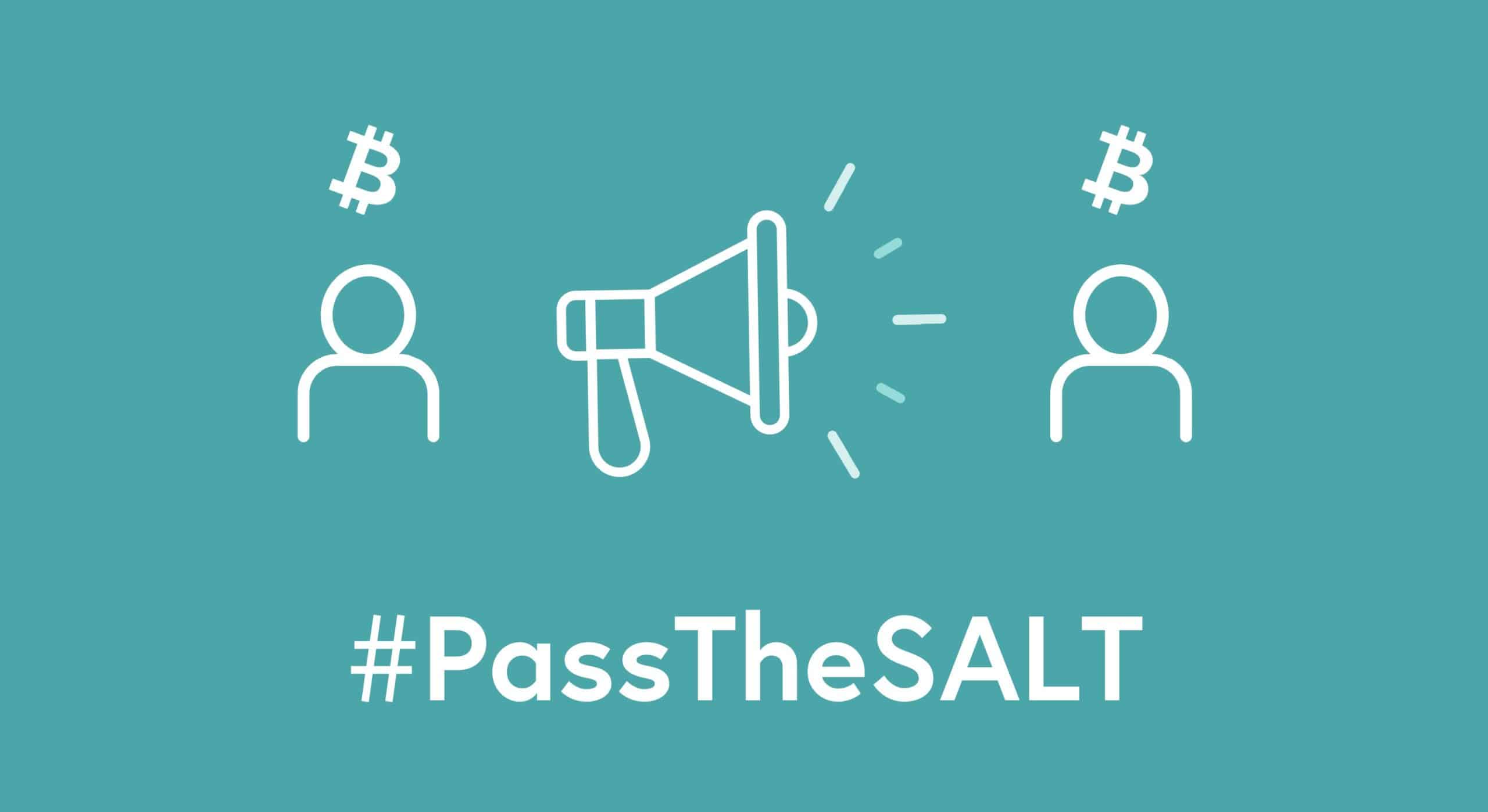Crypto HODLer referring friend to the SALT platform and both get bitcoin