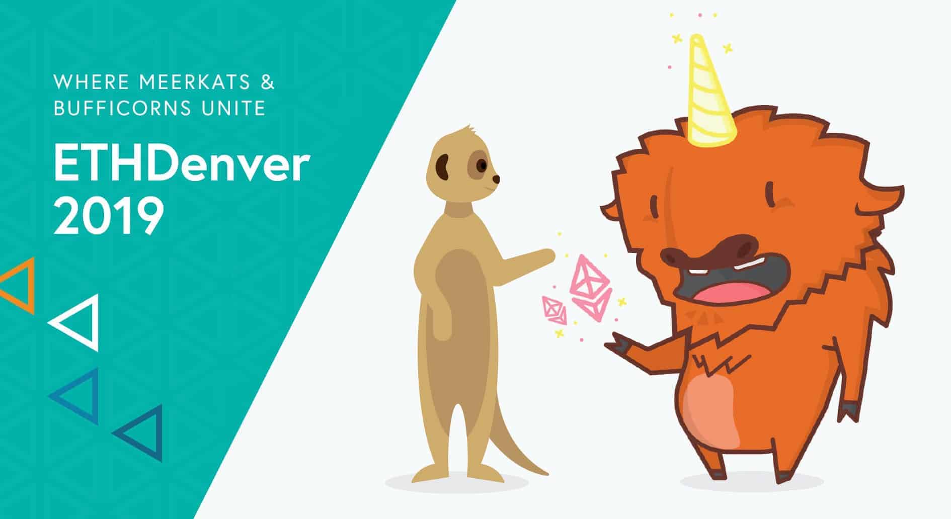 ETH Denver Mascot Bufficorn meets SALT's mascot Meerkat for ETHDenver 2019