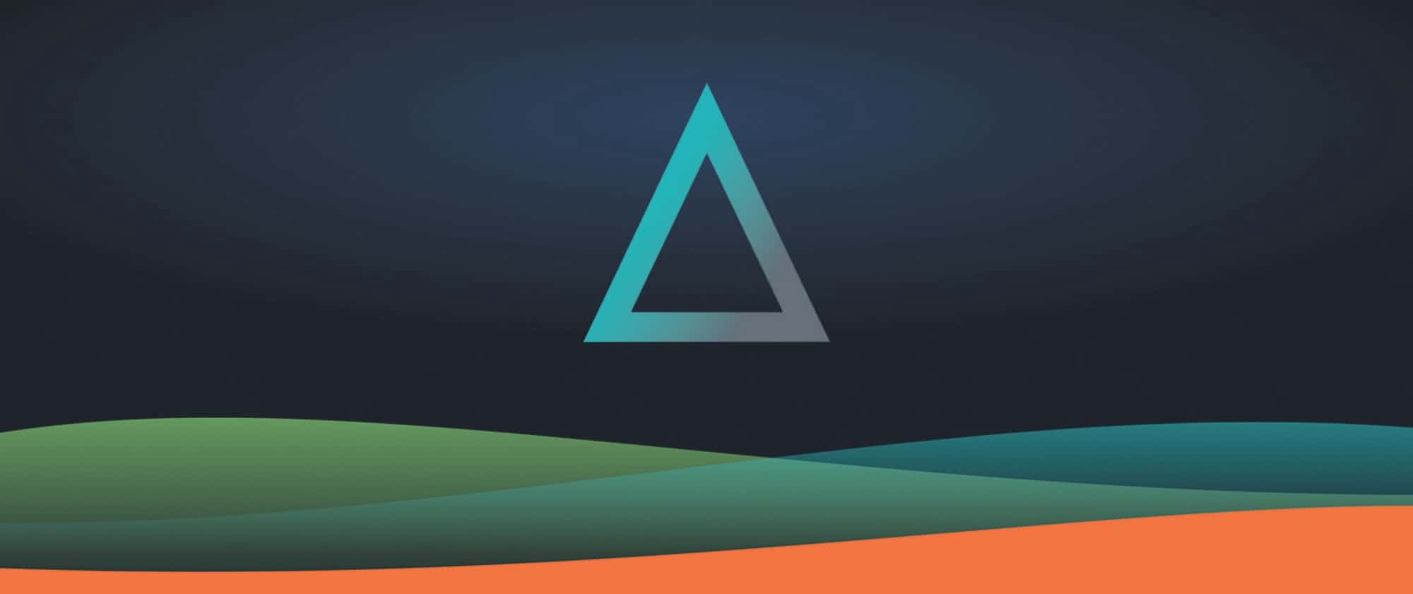 SALT delta logo above brand color waves