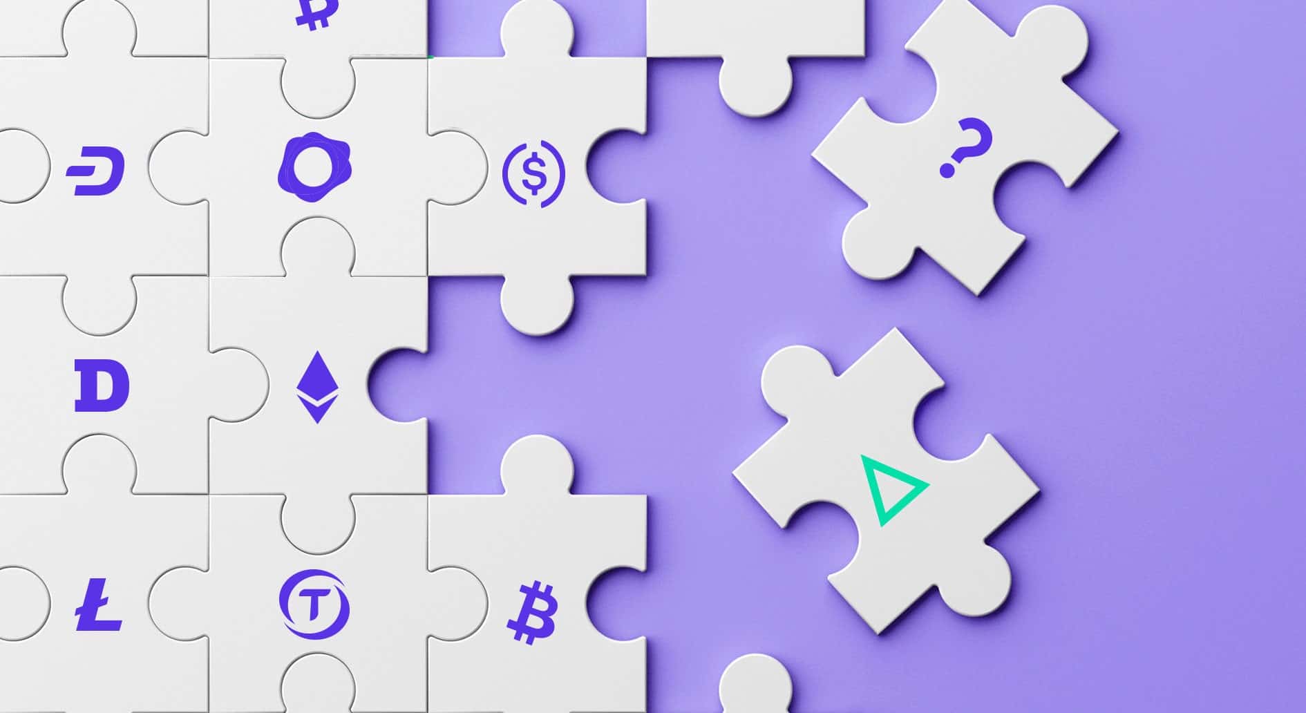 Puzzle pieces with different collateral asset logos SALT accepts including the SALT Token