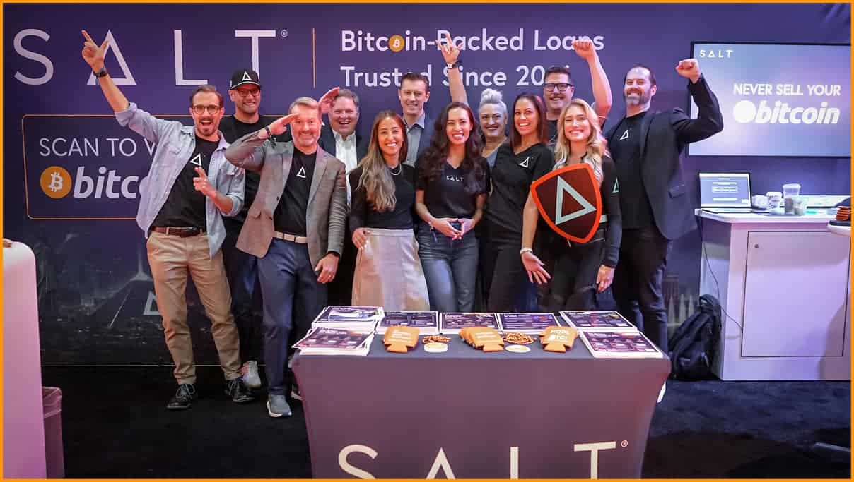 SALT Lending Team Photo at the Bitcoin 2026 Booth