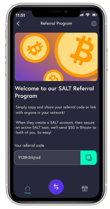 SALT Mobile App Product Shot Referral Program