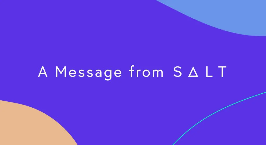 A message from SALT Lending blog header